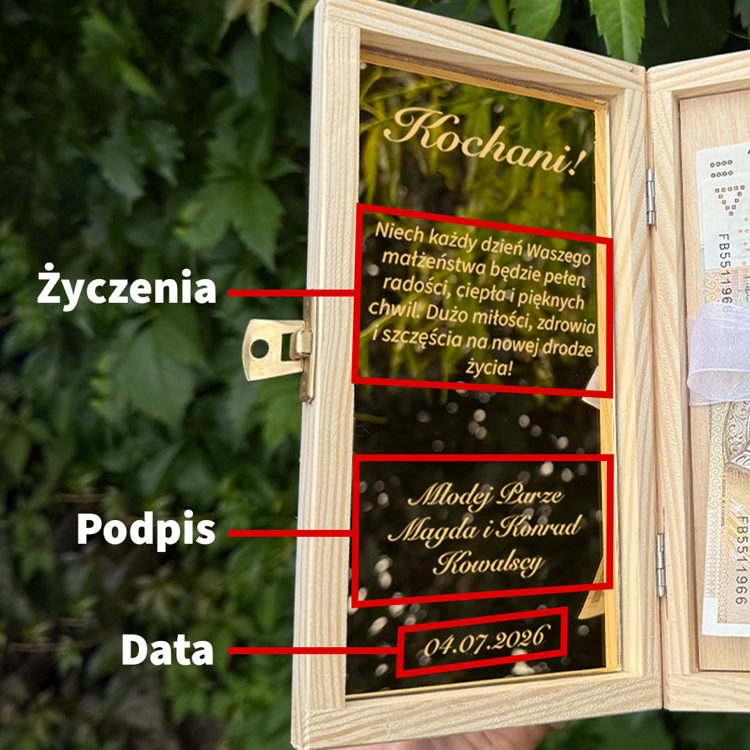 Pudełko z życzeniami: Pamiątka Weselna